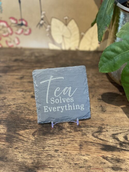 Slate Coaster Tea Lover Image of tea slate coaster