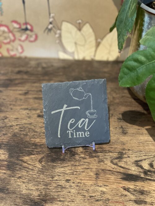 Slate Coaster Tea Lover Image of tea slate coaster