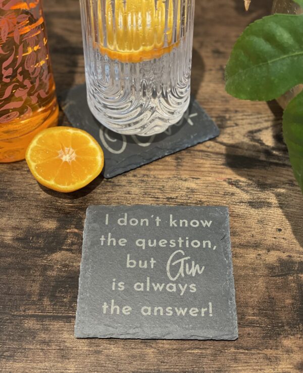Slate Coaster Gin Lover