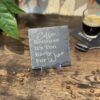 A Complete Set of our Coffee Slate Coasters with free holder
