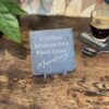 A Complete Set of our Coffee Slate Coasters with free holder