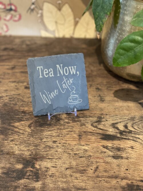 Slate Coaster Tea Lover Image of tea slate coaster