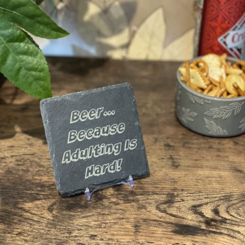 Image of beer slate coaster