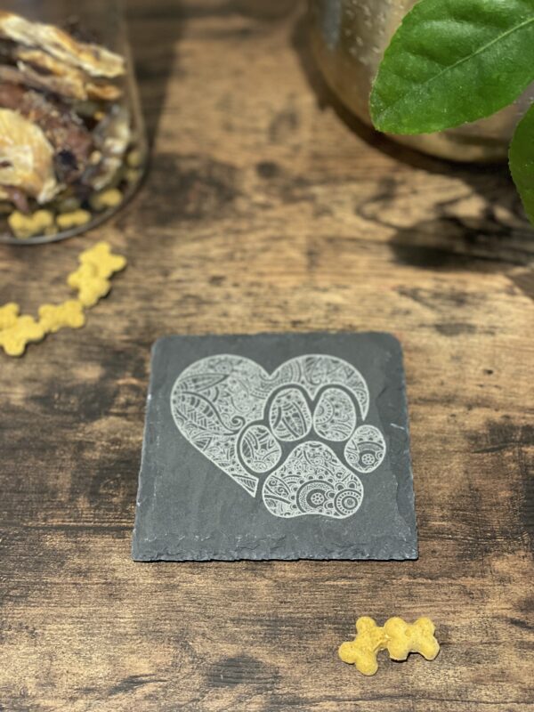 Slate Coaster with Dog Engravings - Image 3