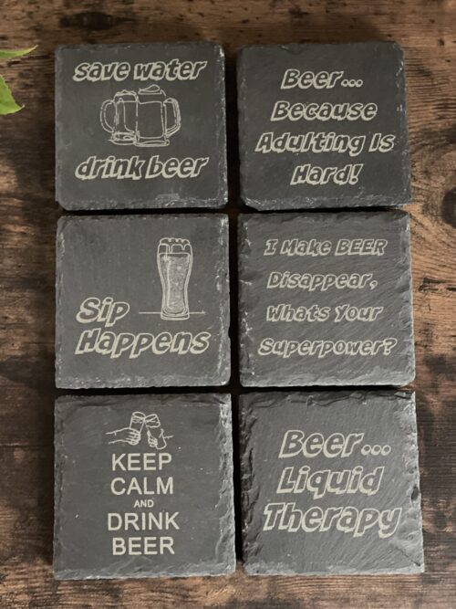 Slate Coaster Beer Lover Slate Coaster Set