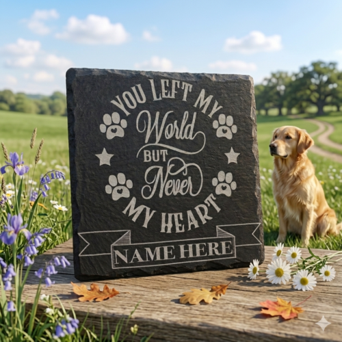 Pet Memorial Coaster – 10cm Engraved Pet Tribute