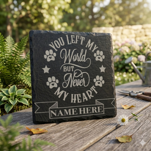 Pet Memorial Coaster – 10cm Engraved Pet Tribute