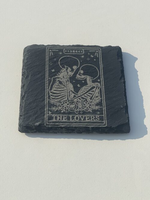 The Lovers Slate Coaster