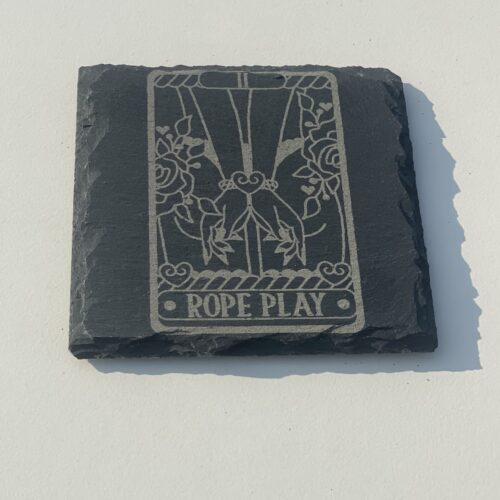 The Rope Play Slate Coaster