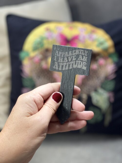 Apparently I Have An Attitude Slate Herb Garden Marker