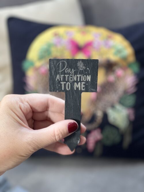 Pay Attention To Me Slate Herb Garden Marker