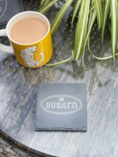 Bugatti Slate Coaster – Engraved Natural Slate Car Gift