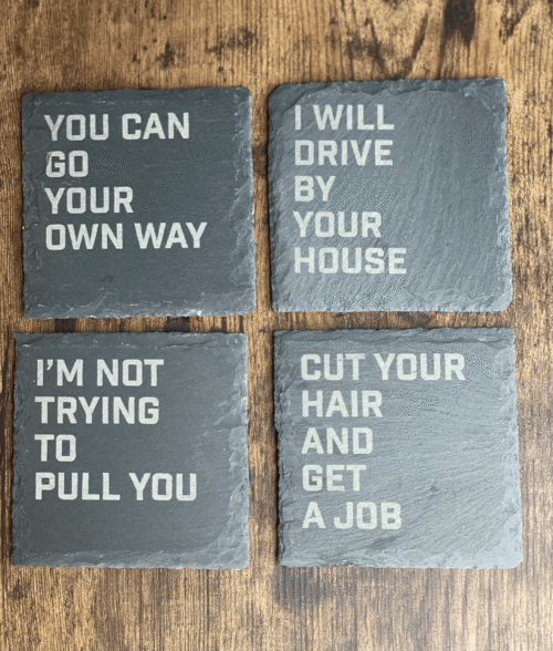 Group of Lyric Slate Coasters Group of Lyric Slate Coasters