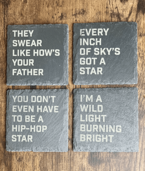Group of Lyric Slate Coasters Group of Lyric Slate Coasters