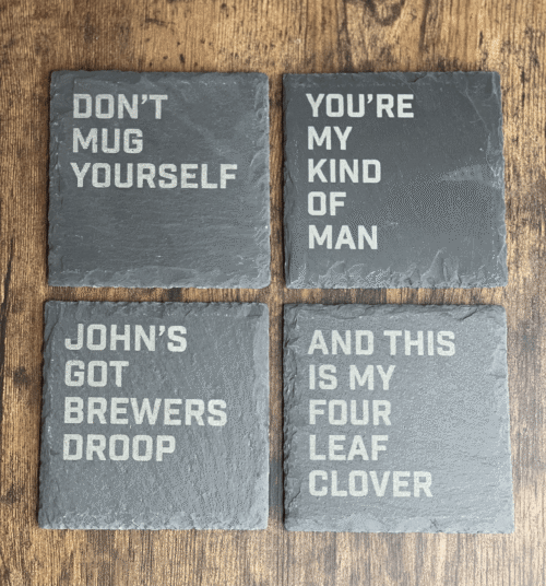Group of Lyric Slate Coasters Group of Lyric Slate Coasters