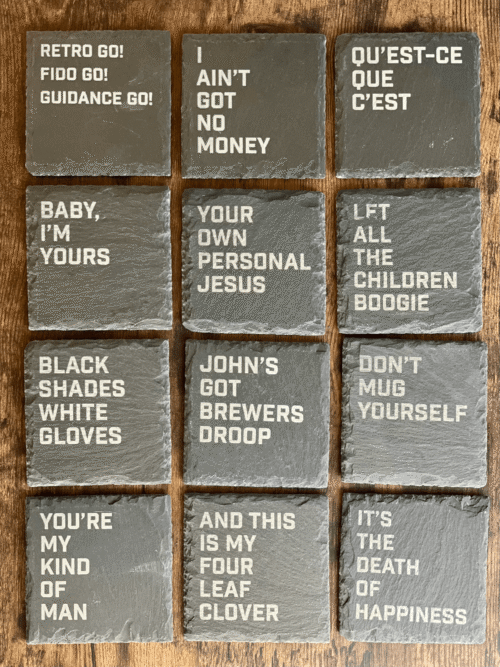 Group of Lyric Slate Coasters Group of Lyric Slate Coasters