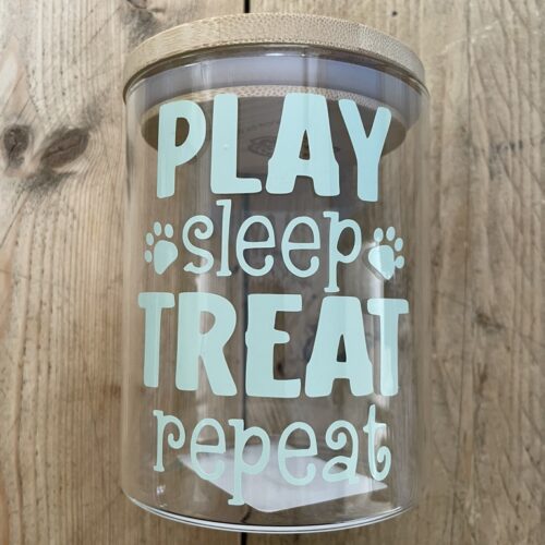Play Sleep Treat Repeat treat jar