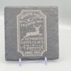 North Pole Trading Co Christmas Slate Coaster Gift Set with Holder – 6 Rustic Festive Coasters
