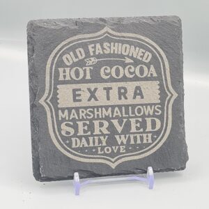 Old Fashioned Hot Cocoa Slate Coaster – Rustic Christmas Slate Gift