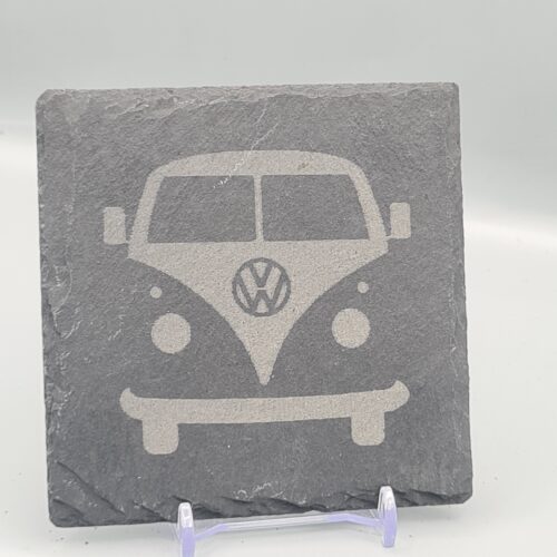 Beach Therapy VW Camper Slate Coaster – Coastal Campervan Gift