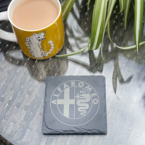 Alfa Romeo Slate Coaster – Engraved Natural Slate Car Gift