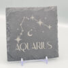 Aquarius_slate_coaster Aquarius Slate Coaster – Zodiac Star Sign Engraved Natural Slate Gift