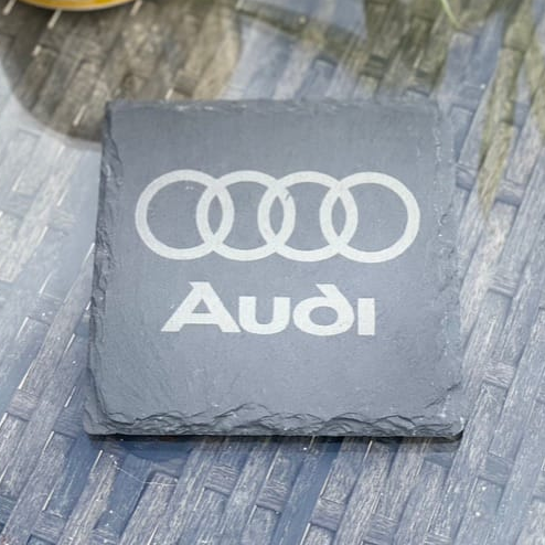 Audi_slate_Coaster_2 Audi Slate Coaster – Engraved Natural Slate Car Gift