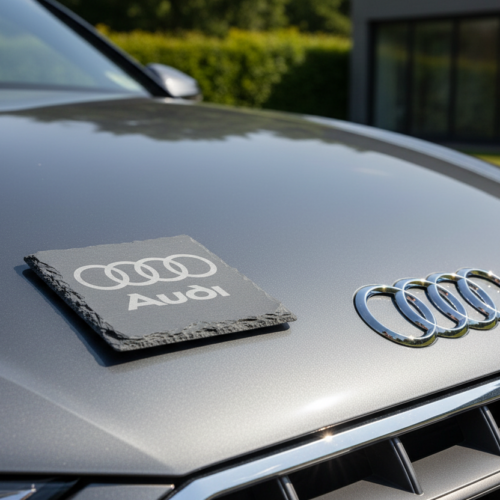 Audi_slate_Coaster_4 Audi Slate Coaster – Engraved Natural Slate Car Gift