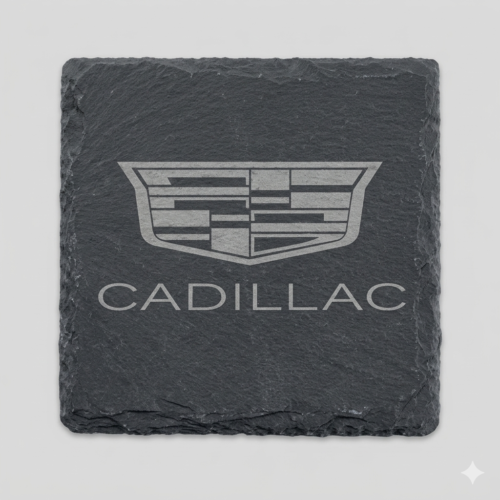 Cadillac_Slate_Coaster_3 Cadillac Slate Coaster – Engraved Natural Slate Car Gift