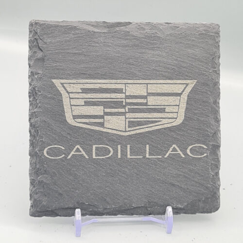 Cadillac_Slate_Coaster_5 Cadillac Slate Coaster – Engraved Natural Slate Car Gift