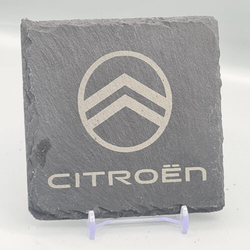 Citroen_logo_slate_coaster_6 Citroen Slate Coaster – Engraved Natural Slate Car Gift