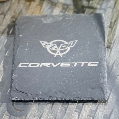 Corvette Slate Coaster – Engraved Natural Slate Car Gift