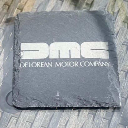DeLorean DMC Slate Coaster – Engraved Natural Slate Car Gift
