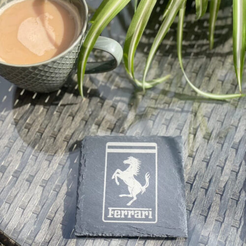 Ferrari_Slate_Coaster_1 Ferrari Slate Coaster – Engraved Natural Slate Car Gift