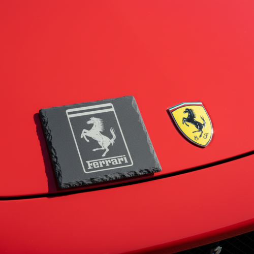 Ferrari Slate Coaster – Engraved Natural Slate Car Gift