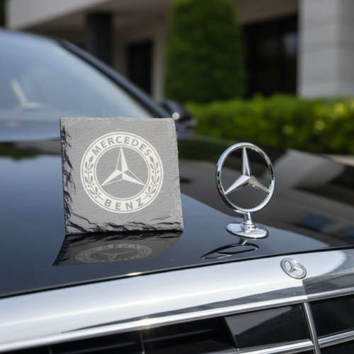 Mercedes_Benz_slate_Coaster_4 Mercedes Benz Slate Coaster – Engraved Natural Slate Car Gift