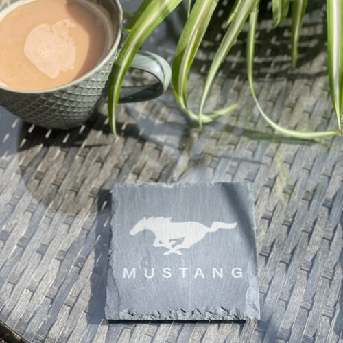 Mustang_slate_coaster_1 Mustang Slate Coaster – Engraved Natural Slate Car Gift