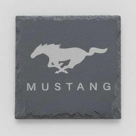 Mustang_slate_coaster_2 Mustang Slate Coaster – Engraved Natural Slate Car Gift