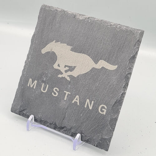 Mustang_slate_coaster_5 Mustang Slate Coaster – Engraved Natural Slate Car Gift