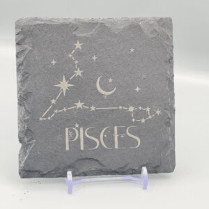 Pisces Slate Coaster – Zodiac Star Sign Engraved Natural Slate Gift