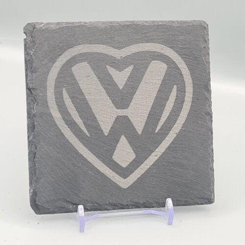 VW_Heart_slate_Coaster_01 VW Heart Slate Coaster – Engraved Natural Slate Volkswagen Gift