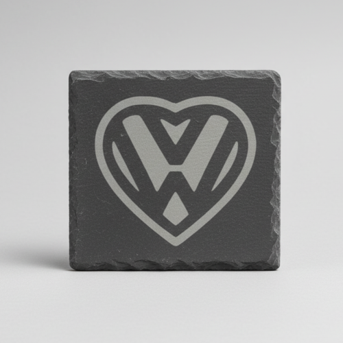 VW_Heart_slate_Coaster_3 VW Heart Slate Coaster – Engraved Natural Slate Volkswagen Gift