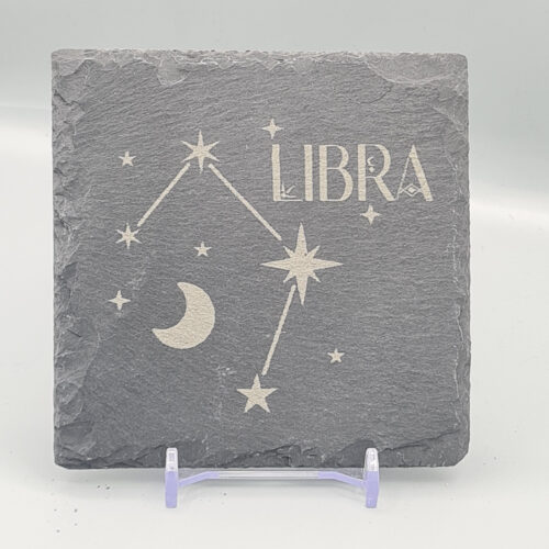 libra_slate_coaster Libra Slate Coaster – Zodiac Star Sign Engraved Natural Slate Gift