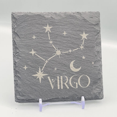 Virgo Slate Coaster – Zodiac Star Sign Engraved Natural Slate Gift