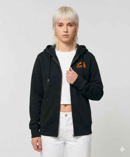 Womens Black Zipped Hoodie Womens Zipped Hoodie